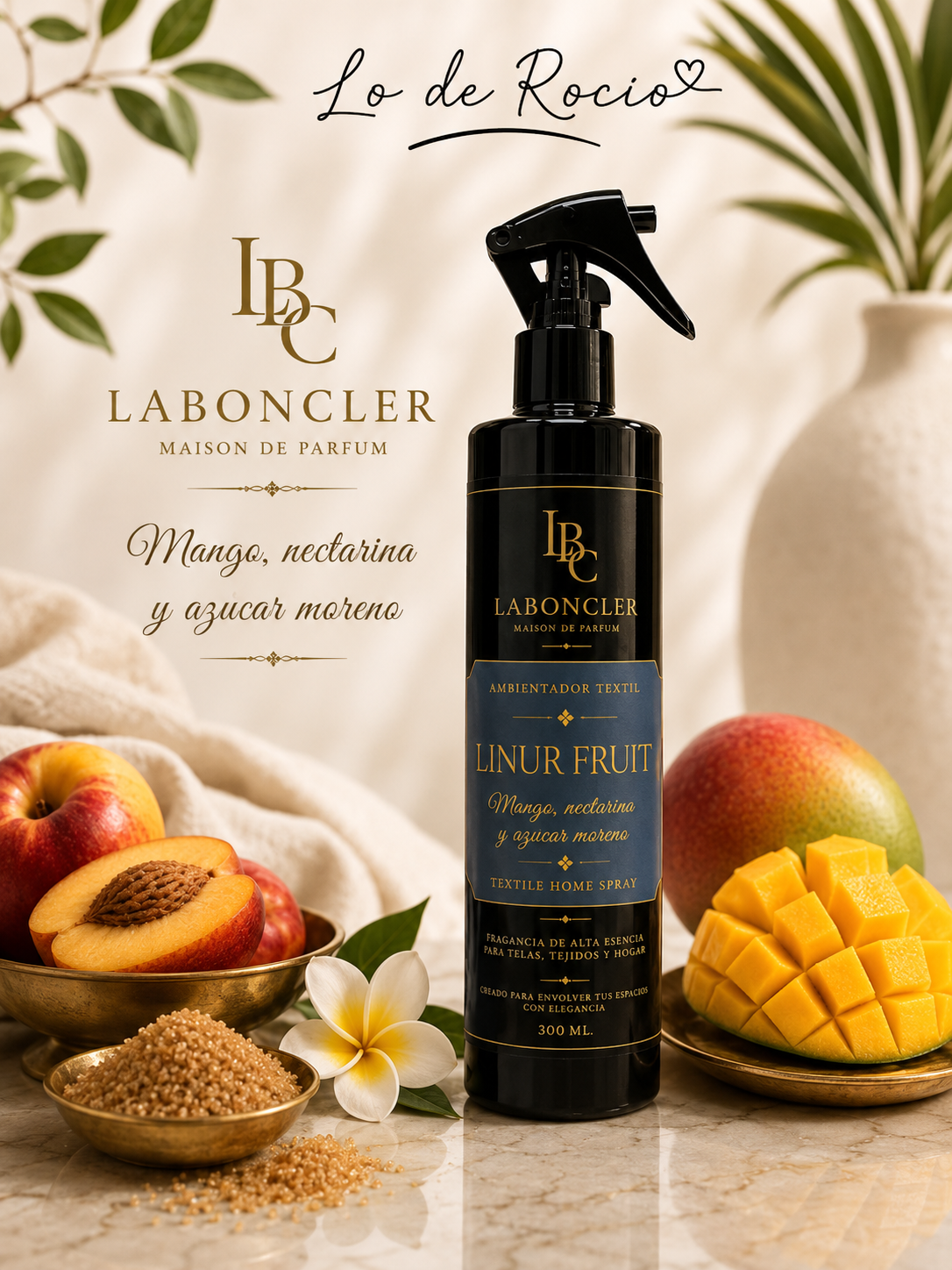 Ambientador Textil Linur Fruit - Mango, Nectarina y Azúcar Moreno