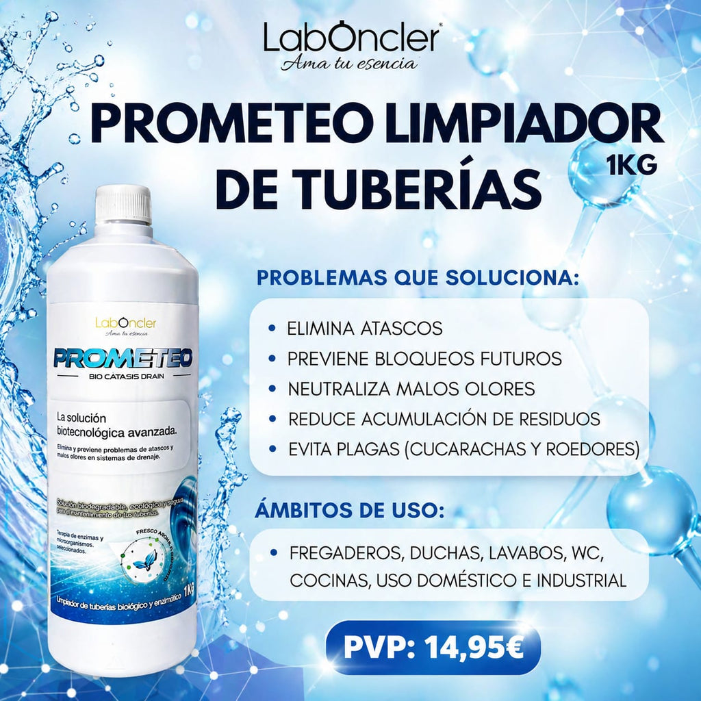 PROMETEO Bio Cátasis Drain - Limpiador biológico y enzimático de tuberías
